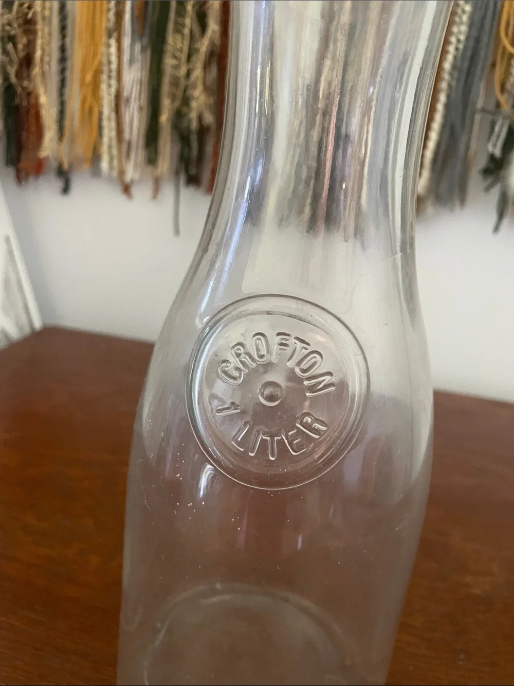 Embossed Glass Milk Bottle - 1 Liter crofton brabd